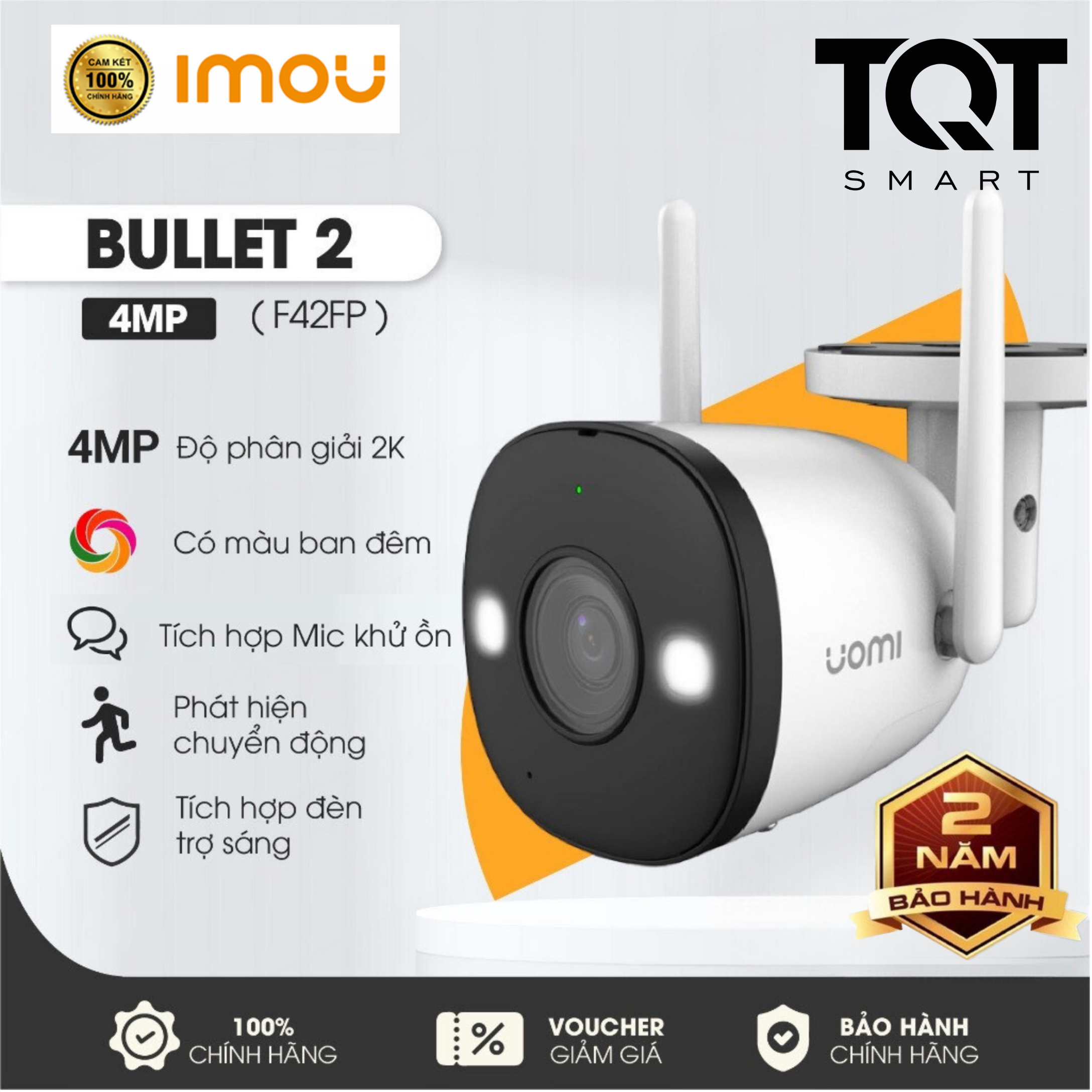 Camera ip/wifi imou f42fp 4mp - ghi hình ban đêm,chống nước,bụi bẩn ip67,phát hiện chuyển động -tqt smart