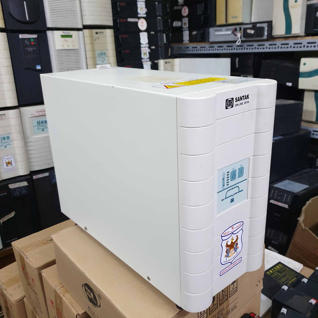 Bộ lưu điện ups online Santak 2kva; ups santak online 2000va máy cũ main mạch zin nguyên bản không bao gồm ắc quy bảo hành 3 tháng