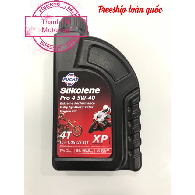 Dầu nhớt xe máy cao cấp fuchs silkolene pro 4 5w40