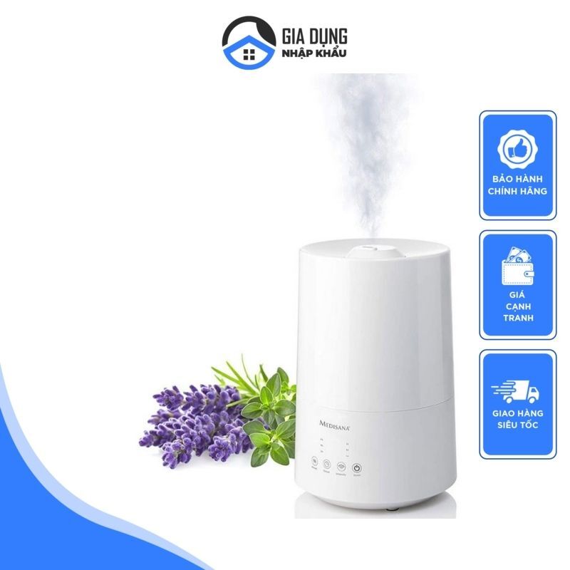 Máy phun sương, tạo độ ẩm, khuếch tán tinh dầu medisana ah661, nhập đức, bảo hành 12 tháng