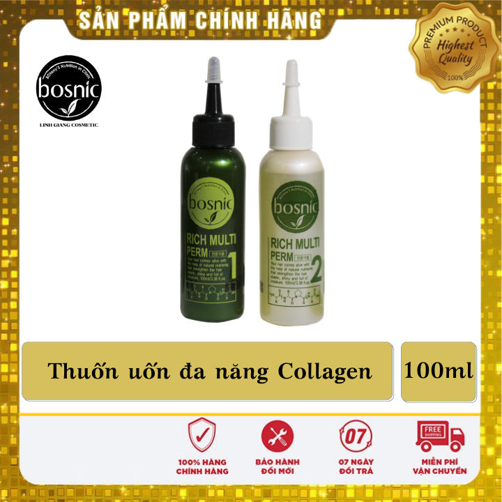 [HCM] [Dành cho salon chuyên nghiệp] Thuốc Uốn Đa Năng Collagen Bosnic - Rich Multi-Perm 100ml - Chính Hãng Hàn Quốc
