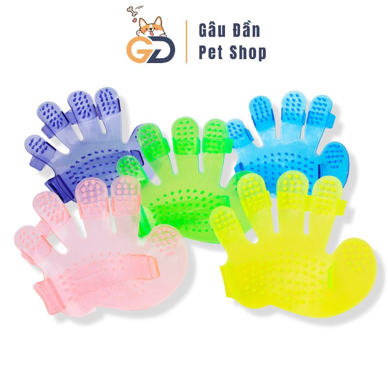 Găng Tay Chải Lông Rụng - Găng Tay Tắm Cho Chó Mèo
