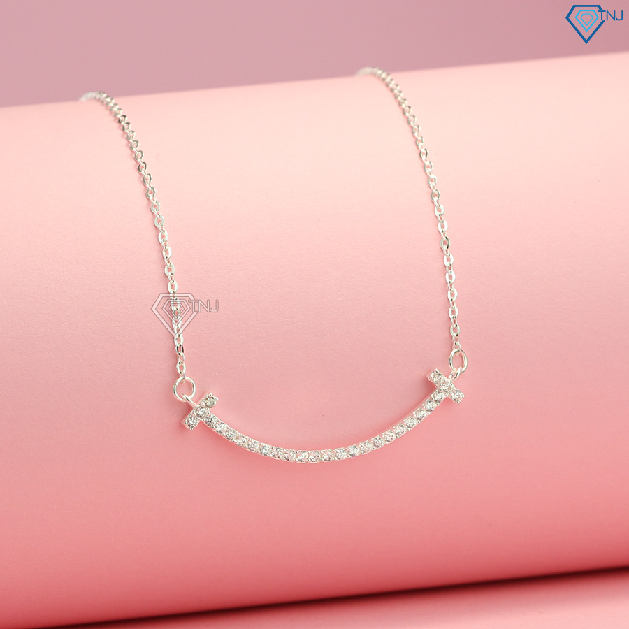 Dây chuyền nữ bạc thật mặt nụ cười - Vòng cổ bạc nữ tầng lớp Itaewon Class DCN0466 - Trang Sức TNJ