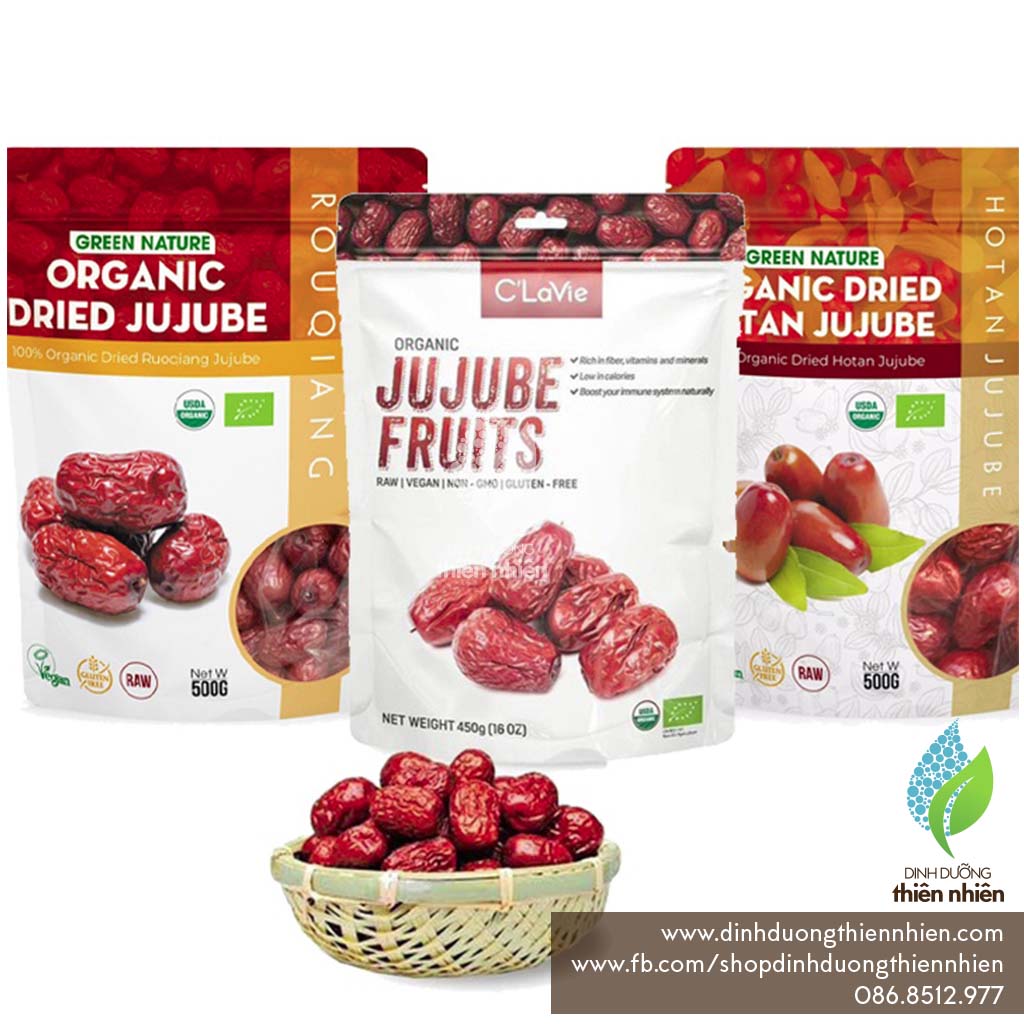 Táo Tàu Táo Đỏ Hữu Cơ Green Nature & C Lavie Organic Dried Jujube Fruit