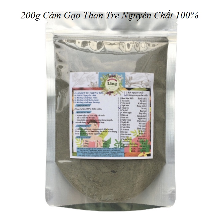 Bột Cám gạo than tre 100g-200g có giấy VSATTP và ĐKKD nguyên chất thiên nhiên 100% dùng để đắp mặt đa công dụng
