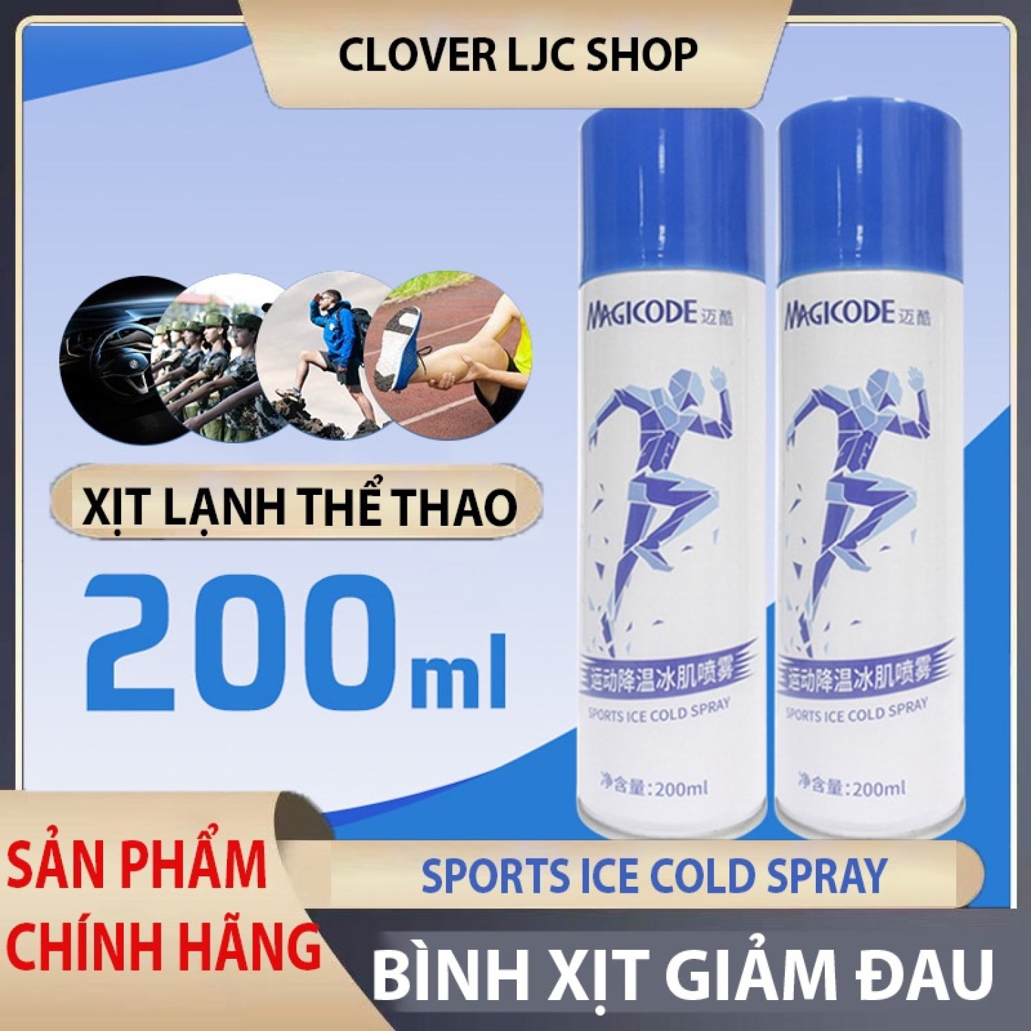 Xịt lạnh giảm đau thể thao magicode - chai 200ml