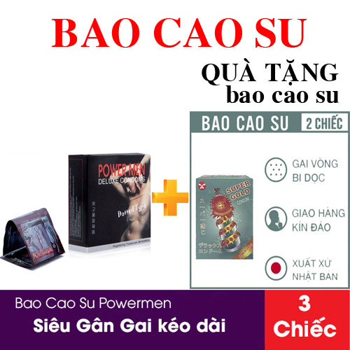 Bao cao su Powermen siêu bôi trơn tăng cường độ cảm xúc Powermen dotted hộp 3 chiếc - Lamicare kèm quà tặng