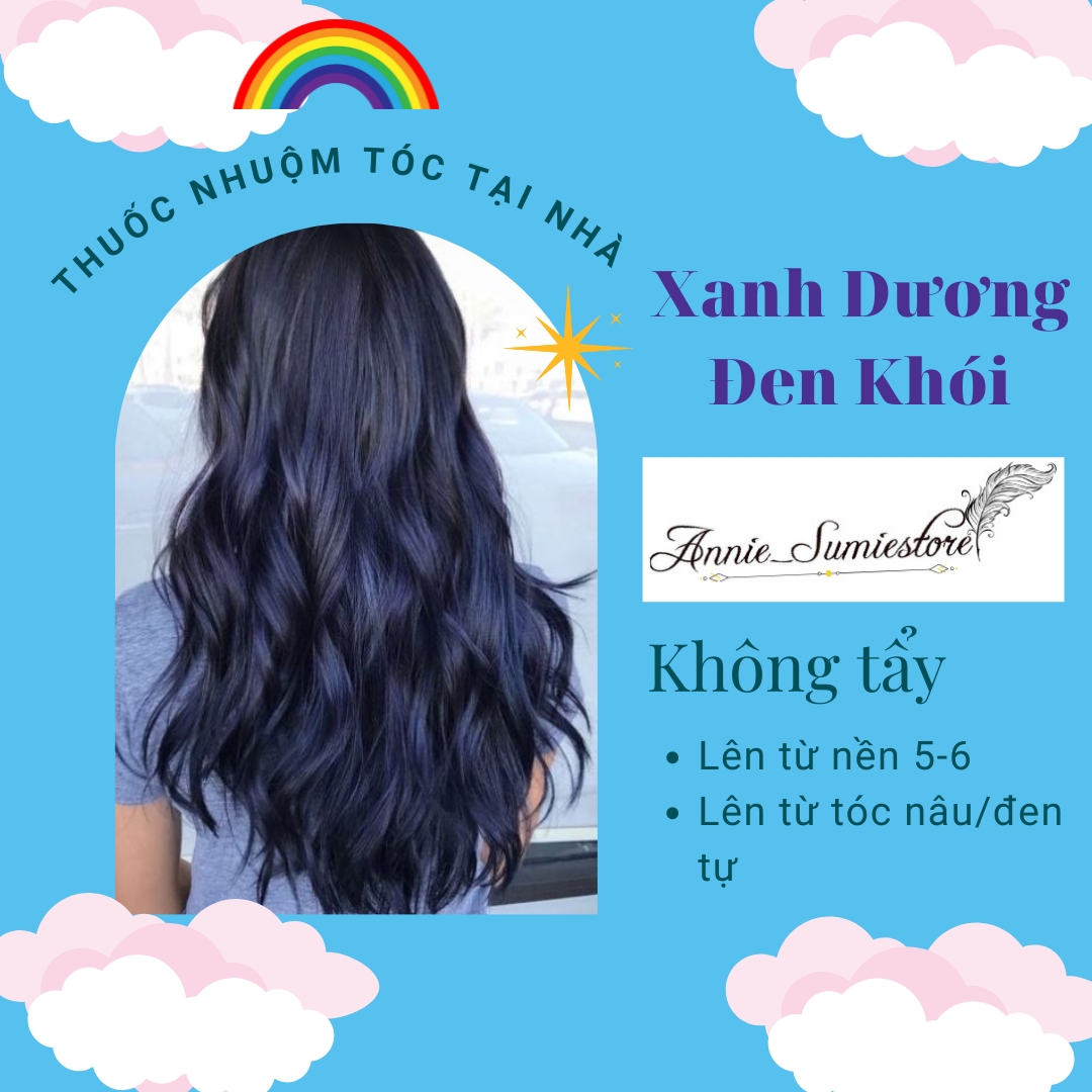 Thuốc nhuộm tóc màu xanh dương đen khói