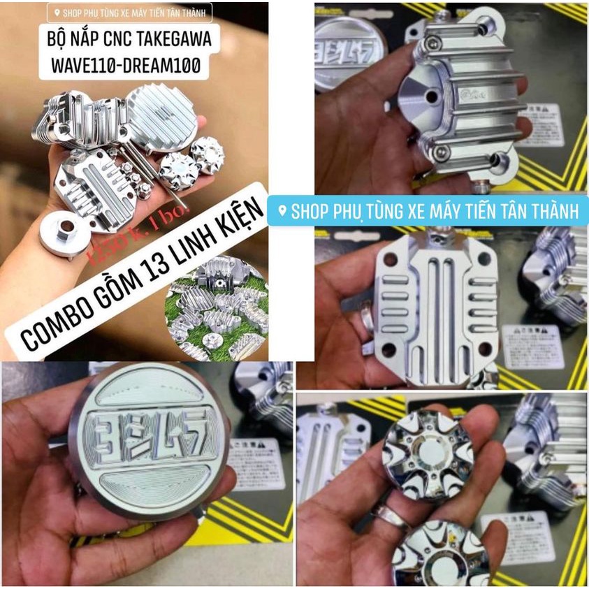 BỘ nắp đầu bò cnc grats takegawa wave nhỏ /rs100 / dream 100