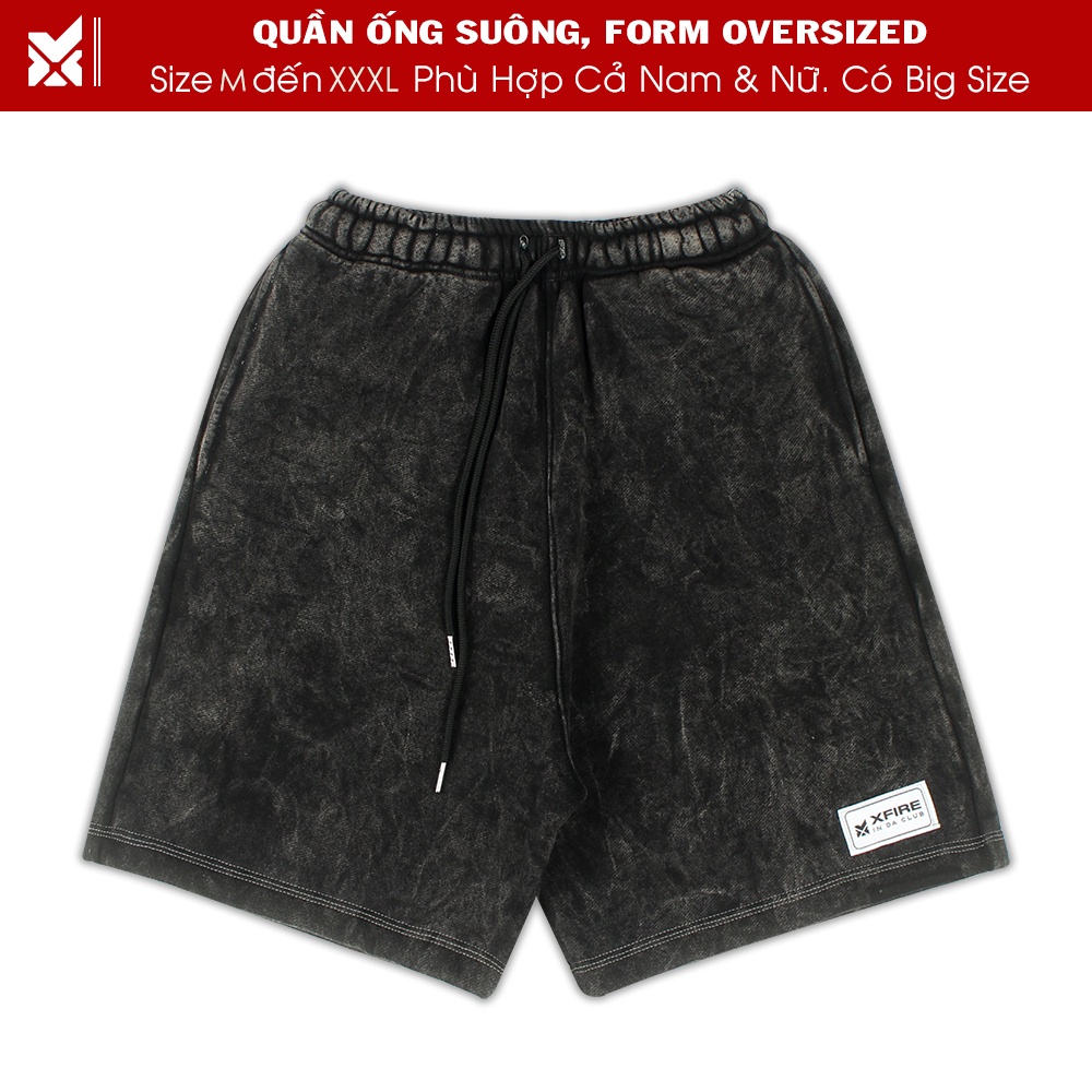 Quần Short Nỉ Washed Đen Nam Nữ Essential Local Brand Xfire Quần Đùi Unisex Thể Thao