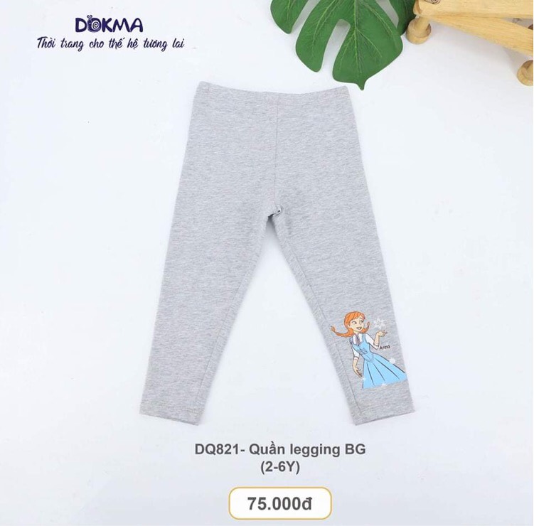 Quần legging cotton Dokma cho bé gái, size từ 2-6 tuổi