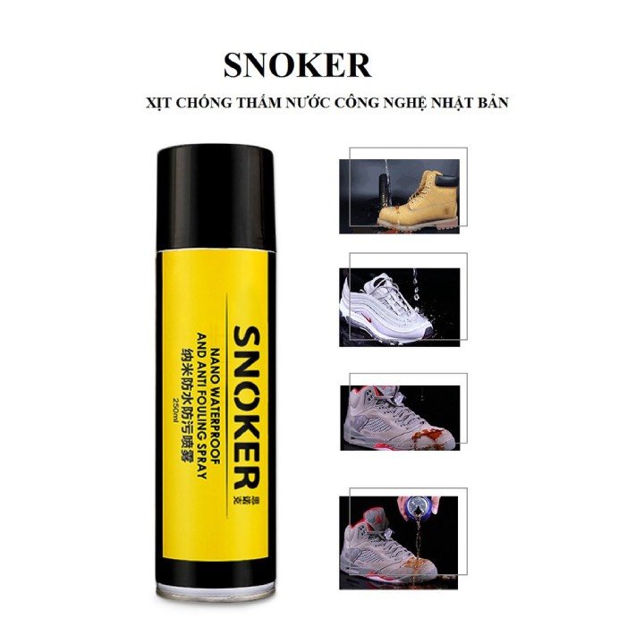 Chai xịt snoker nano chống thầm nước cho giày sneaker - chai xịt giày chống thấm nước giày loại mới