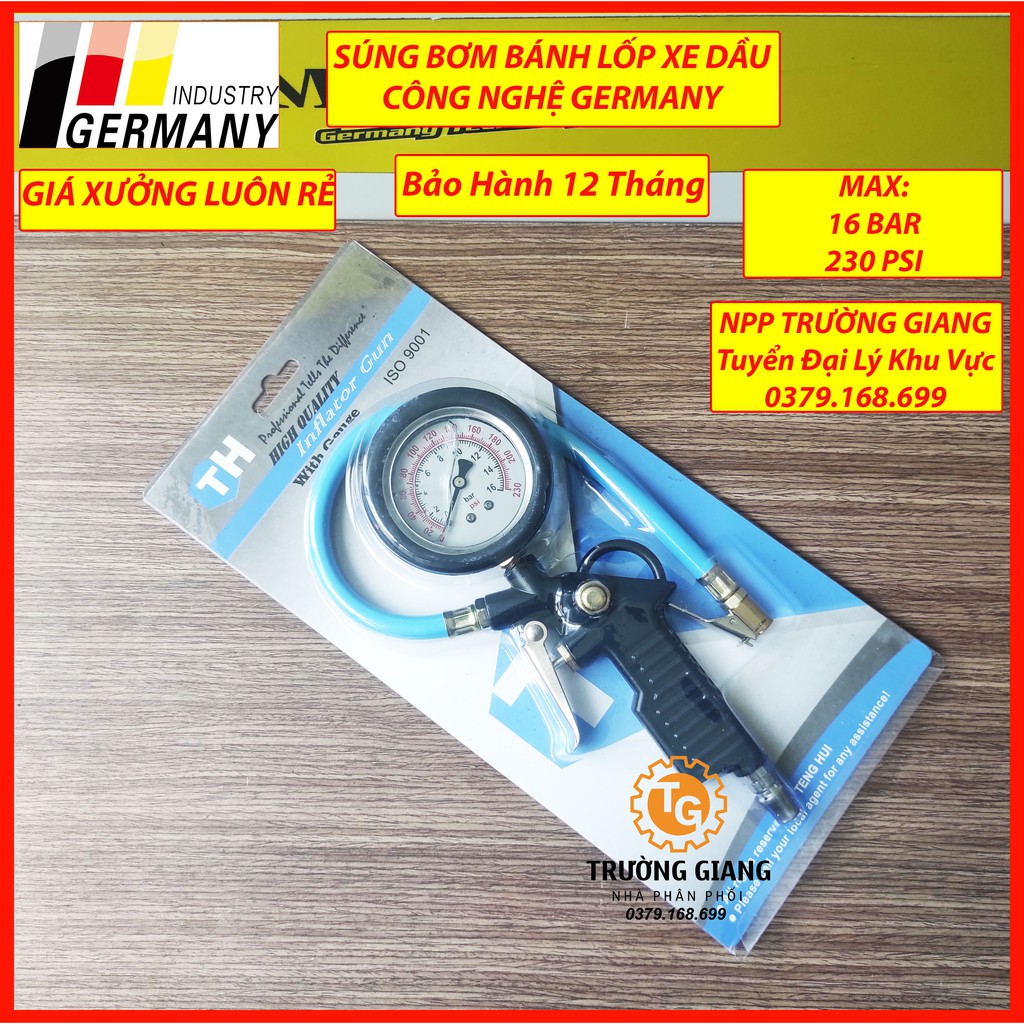 Súng bơm lốp xe ☘ freeship ☘ đồng hồ dầu ☘ áp lực cao ☘ meifeng ☘ trường giang
