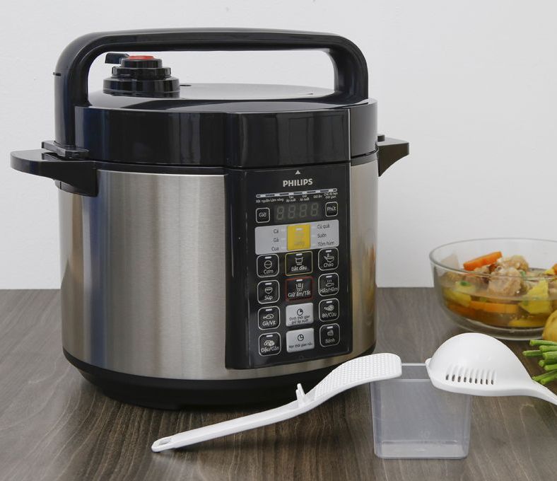 Nồi áp suất điện Philips HD2136/66 5 lít Hàng trưng bày 99% Chức năng chính Hầm,Nấu bò,Nấu cháo,,Nấu gà / vịt Nấu thịt cừu,Rang