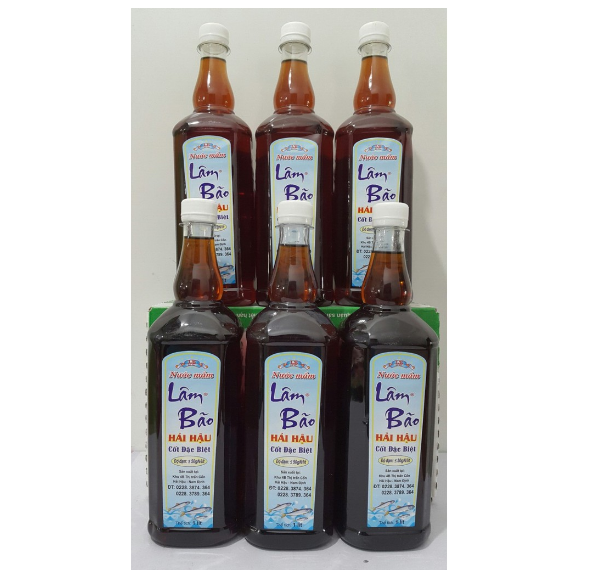 Nước mắm lâm bão cốt đặc biệt nắp trắng chai 1 lít độ đạm 50g n/l