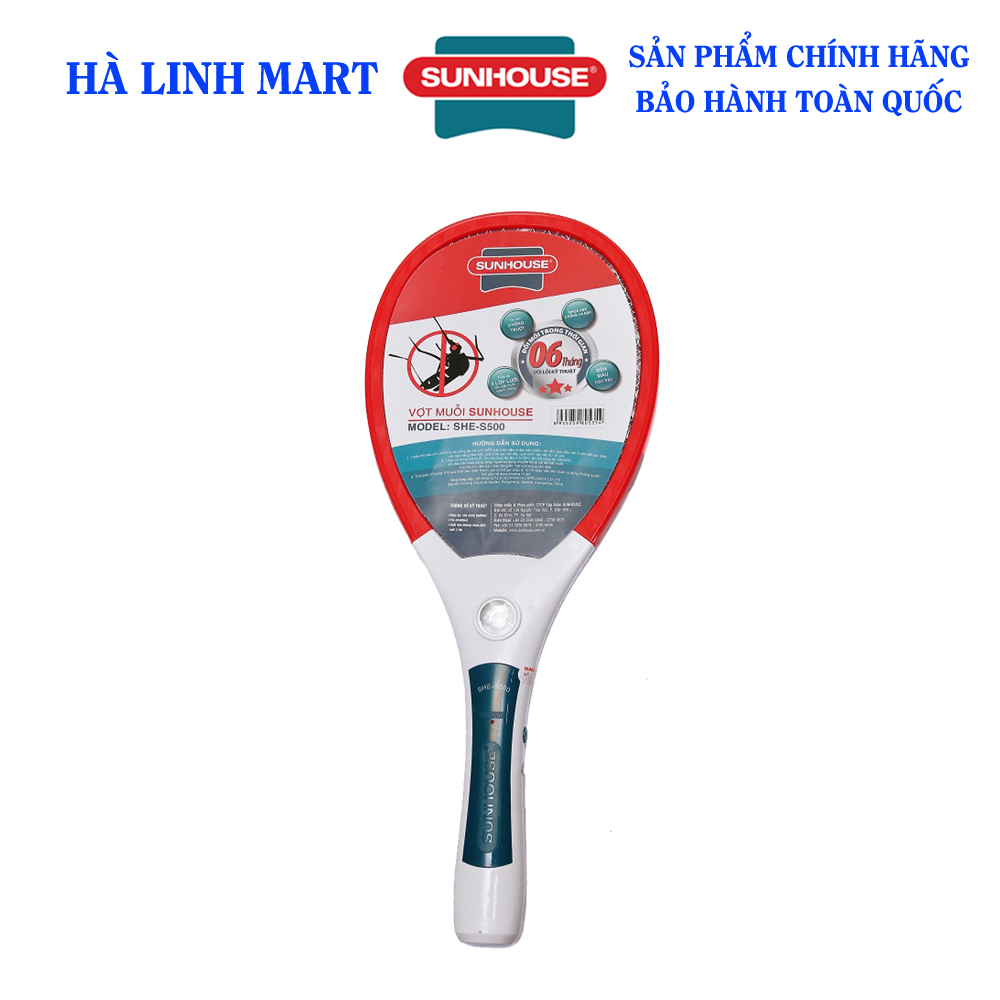 Vợt Muỗi Sunhouse SHE-S500, Vợt bắt muỗi, Vợt muỗi điện, Vợt muỗi chính hãng, Vợt đánh muỗi, Hàng chính hãng bảo hành 12 tháng