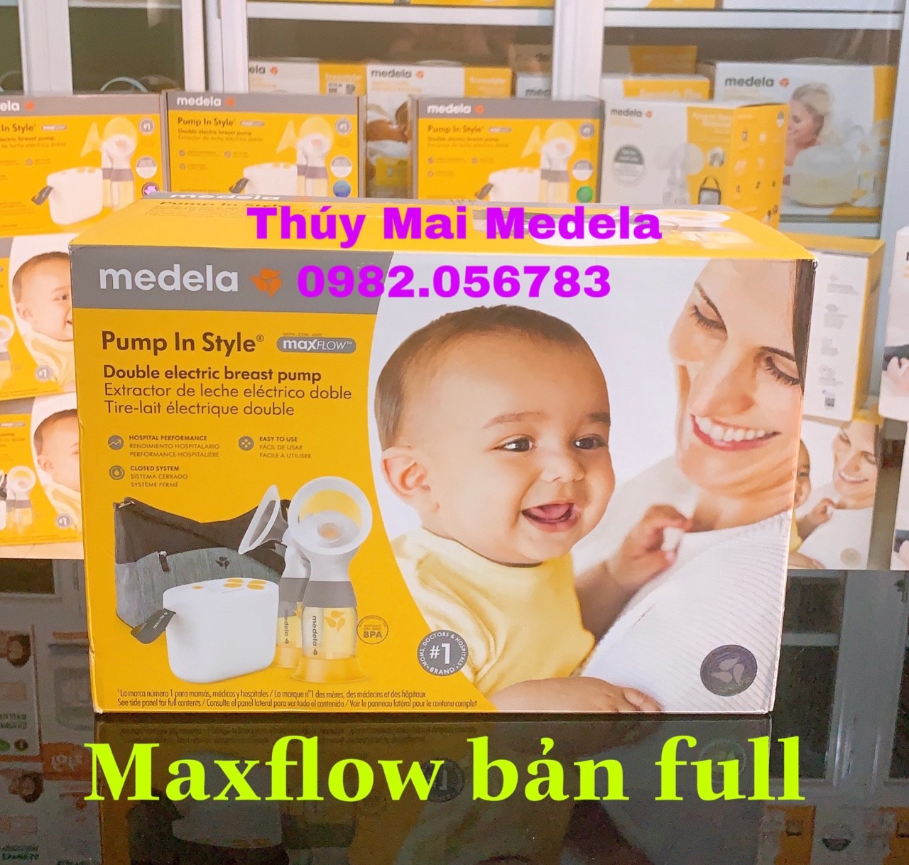Máy hút sữa Medela Maxflow bộ Full nguyên tem [Nhập Mỹ]