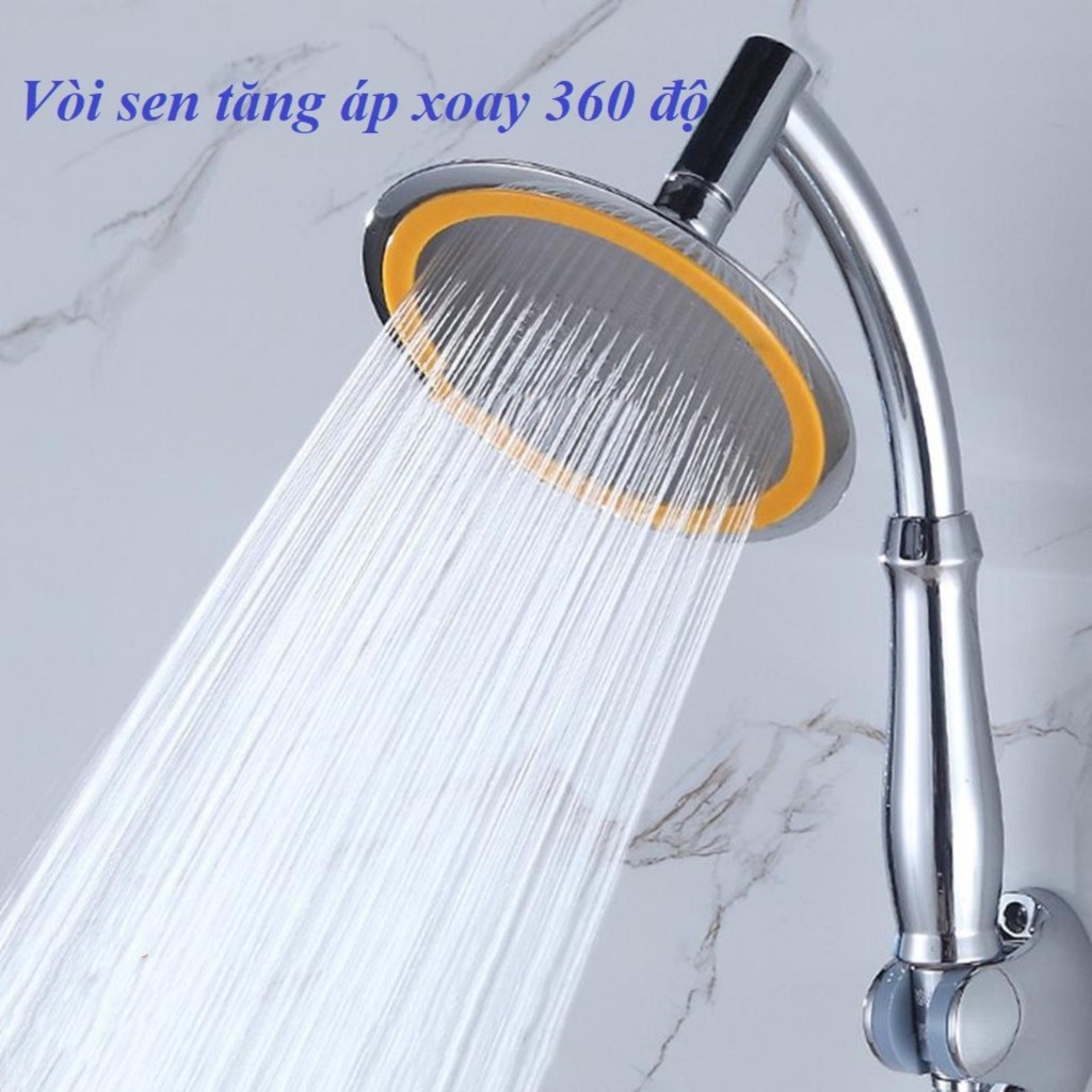 Vòi hoa sen tay sen tăng áp loại to - mặt bát 15 cm xoay 360 Độ tiết kiệm nước