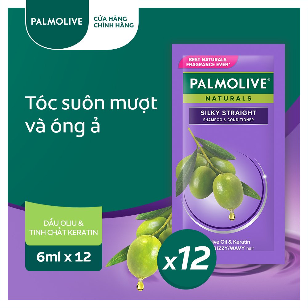 Dầu gội Palmolive kèm dầu xả 2in1 dây 12 gói 6g