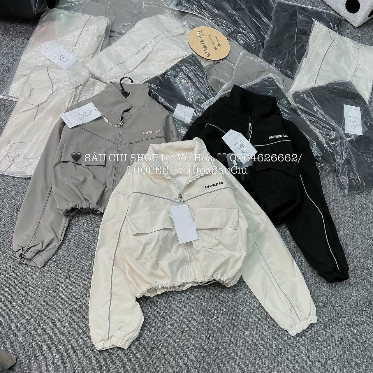 Áo Khoác Dù Nữ Khoác Lửng Bomber Nữ Dáng Ngắn Croptop - Áo Gió Lửng 2 Lớp Phối Túi Hộp Unsiex TP882