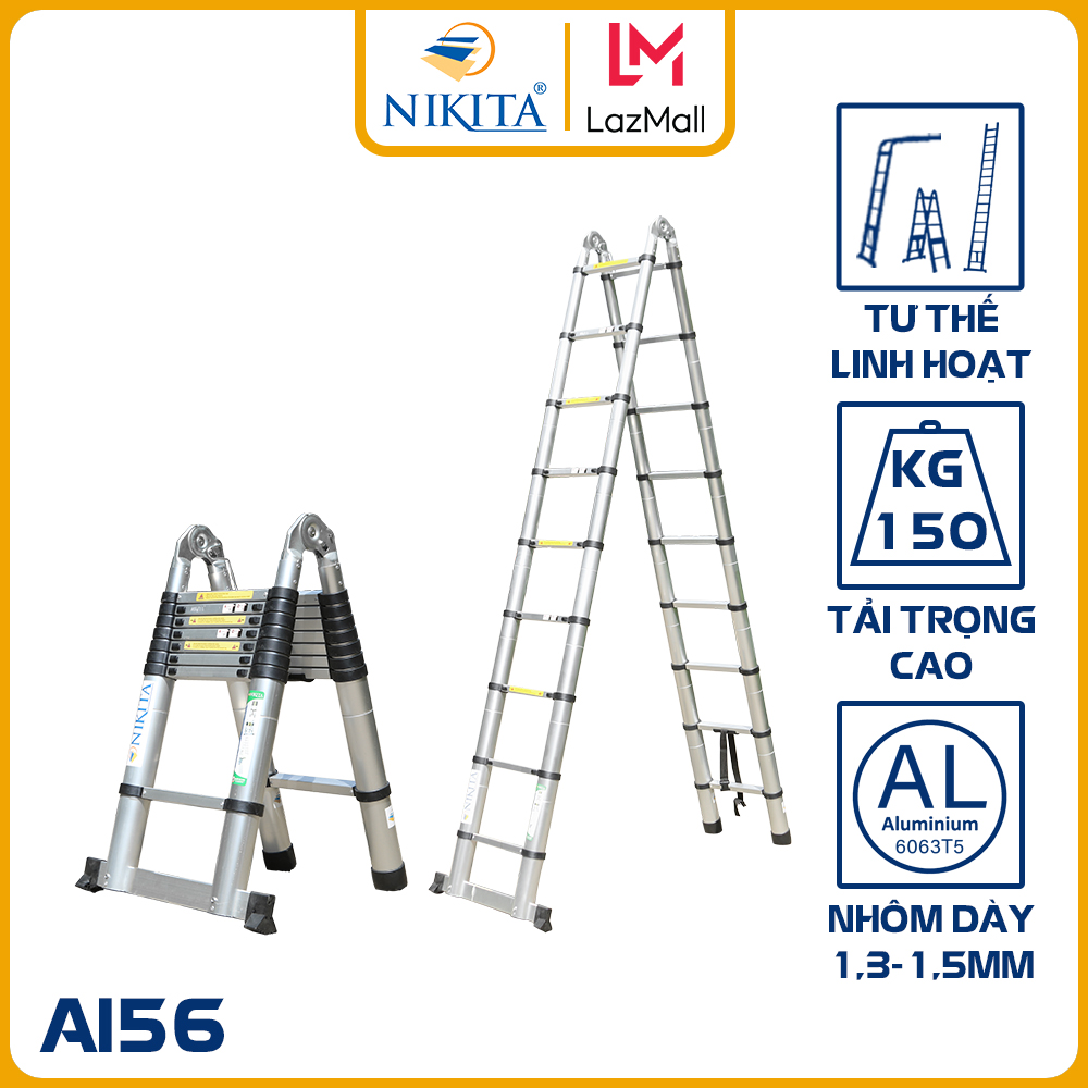 Thang Rút Nhôm Đa Năng 5 Mét 6 [NIKITA] - Tiêu chuẩn Châu Âu chính hãng - AI56