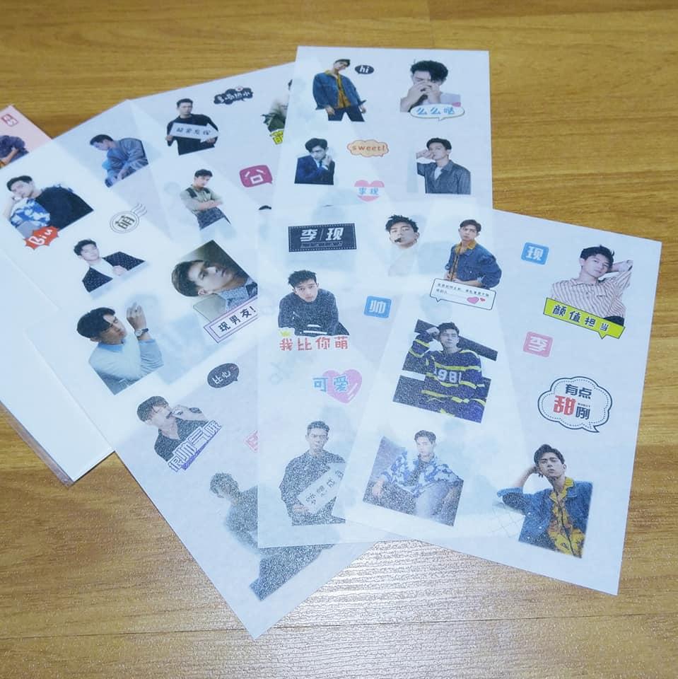 Set 6 tấm sticker trong hình dán lý hiện, tfboys, trần tình lệnh, tiêu chiến, vương nhất bác