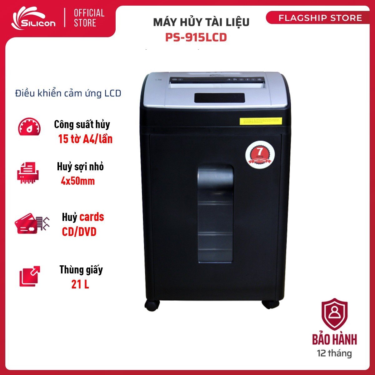 Máy hủy tài liệu Silicon PS-915LCD