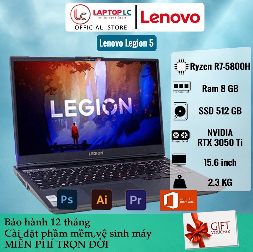 [Máy Mới] Lenovo Legion 5 màn hình 15.6 inch gaming [Laptoplc]