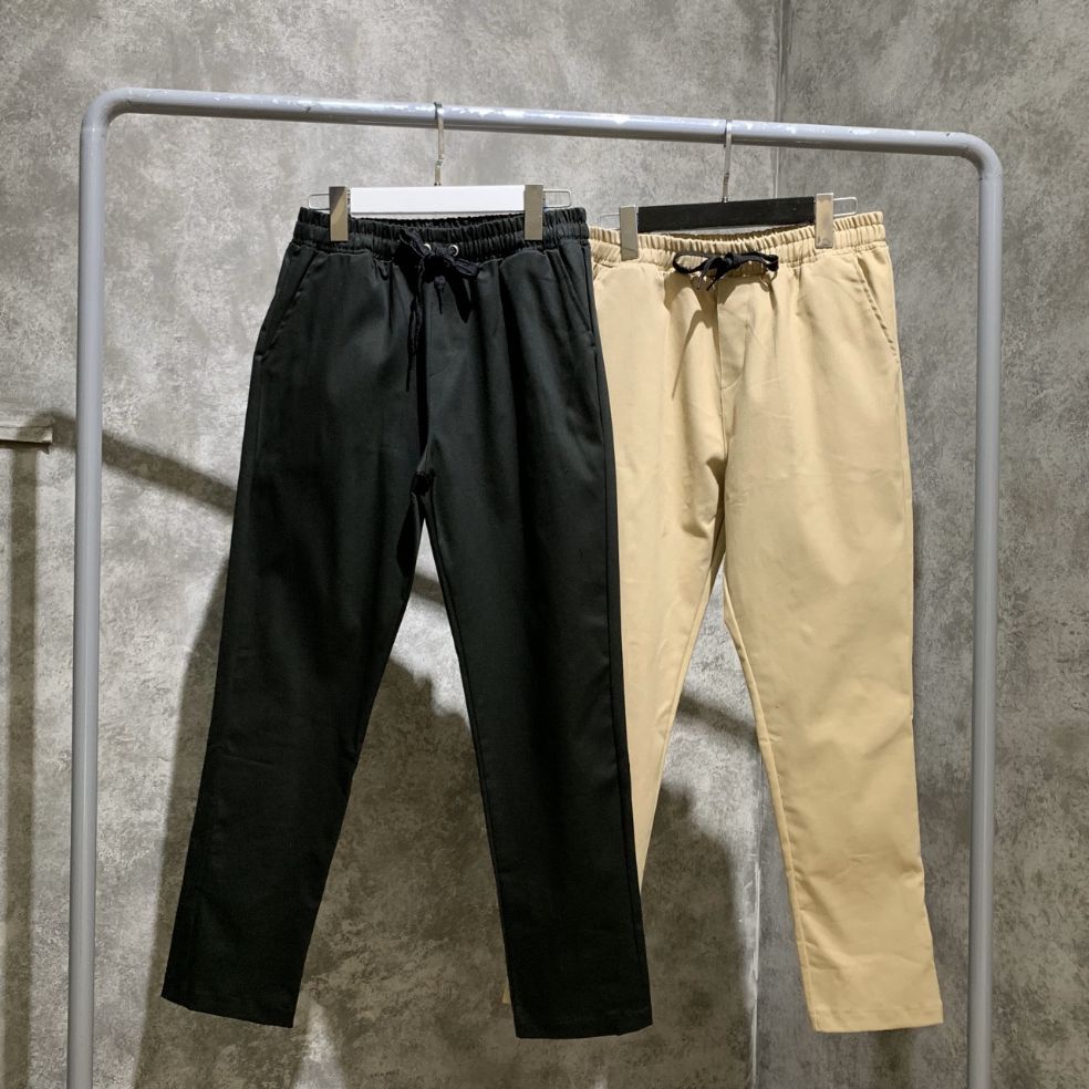 [HCM]Quần Basic Pants Kaki Đen / Tan - Quần kaki trơn unisex - Quần baggy kaki nam nữ vải đẹp