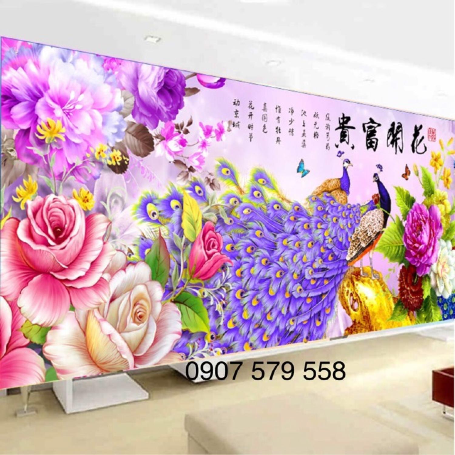 Chỉ lụa thêu kín - tranh thêu chữ thập phu thê viên mãn zgf0807 kt 150x69 cm