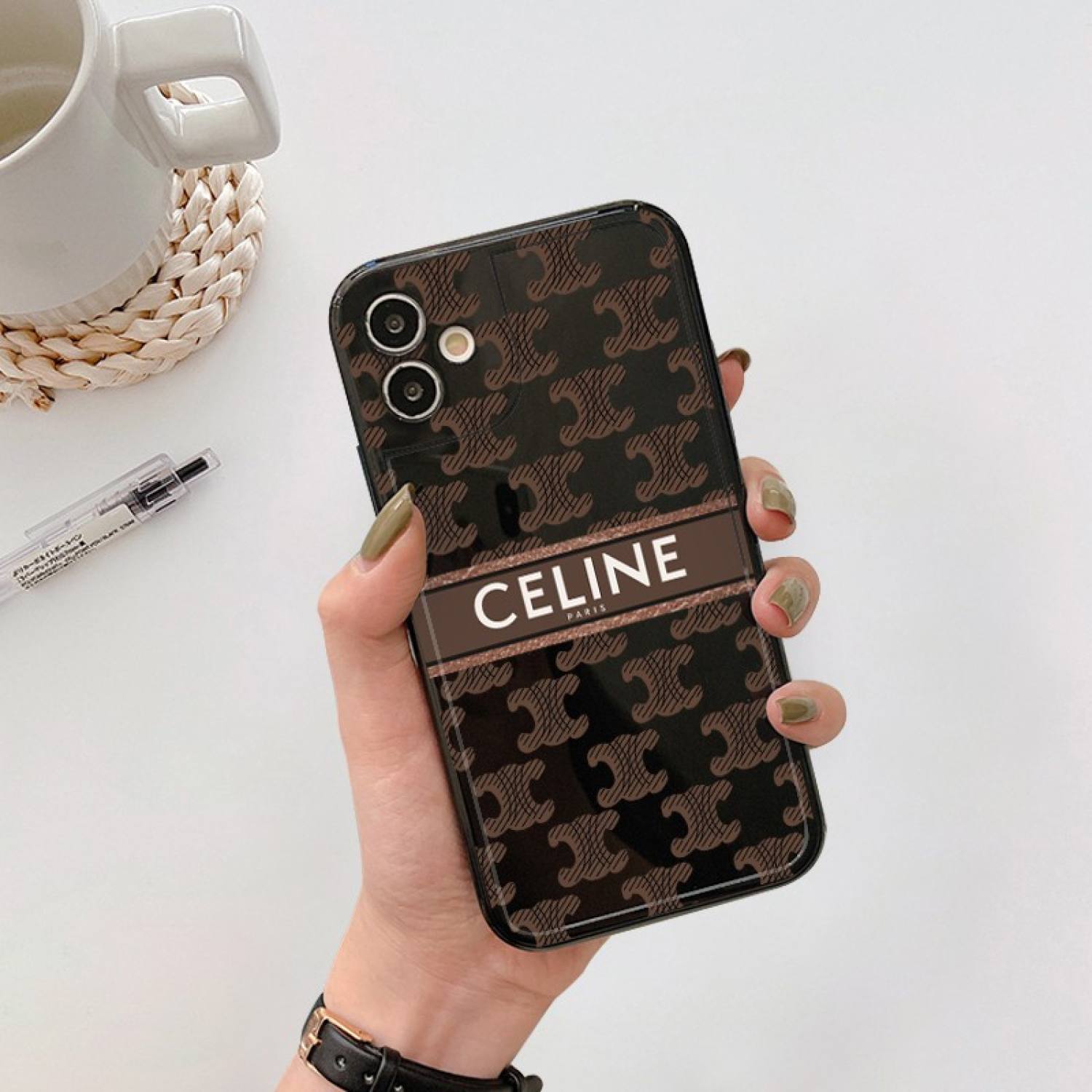 Ốp lưng iρhone viền nổi bóng C.êl..in..e 6/6plus/6s/6splus/7/7plus/8/8plus/x/xr/xs/11/12/pro/max/plus/promax -Awifi R2-1