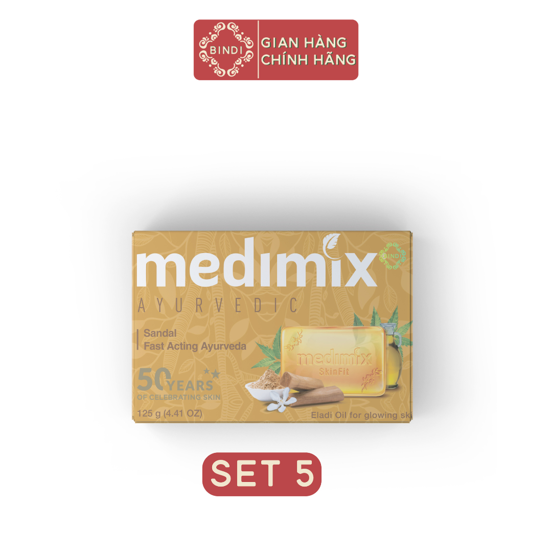 Set 5 Xà Phòng Medimix Đàn Hương Sáng Da 125g/bánh