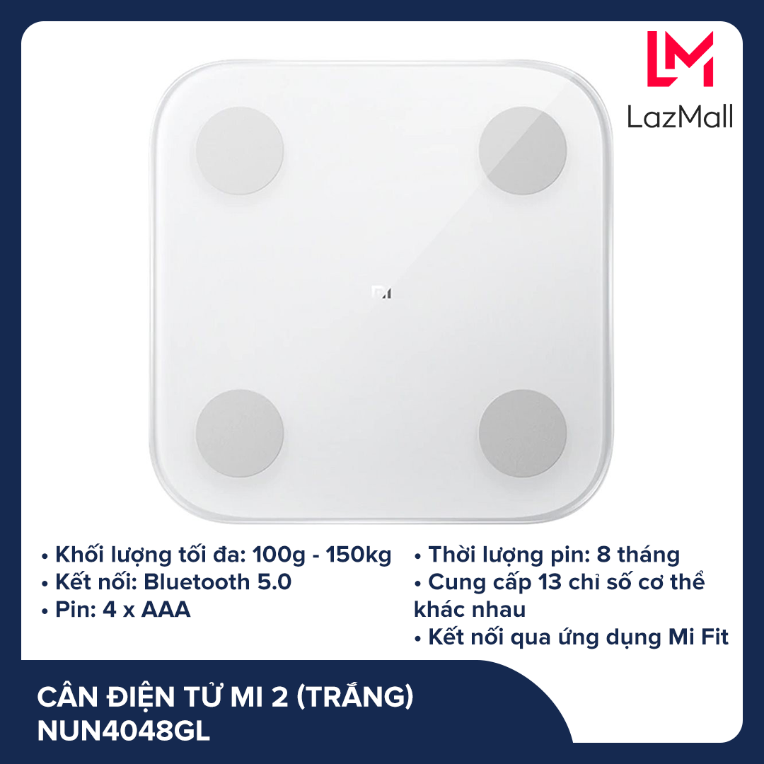 Cân điện tử thông minh xiaomi mi body composition scale 2 trắng_nun4048gl