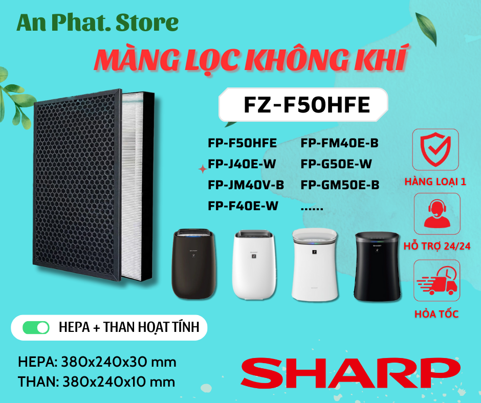 Màng lọc không khí sharp: fp-j40e, fp-jm40v, fp-g50e, fp-j50v, fp-gm50e, fp-f40, fp-fm40,... màng lọc hepa, màng lọc than