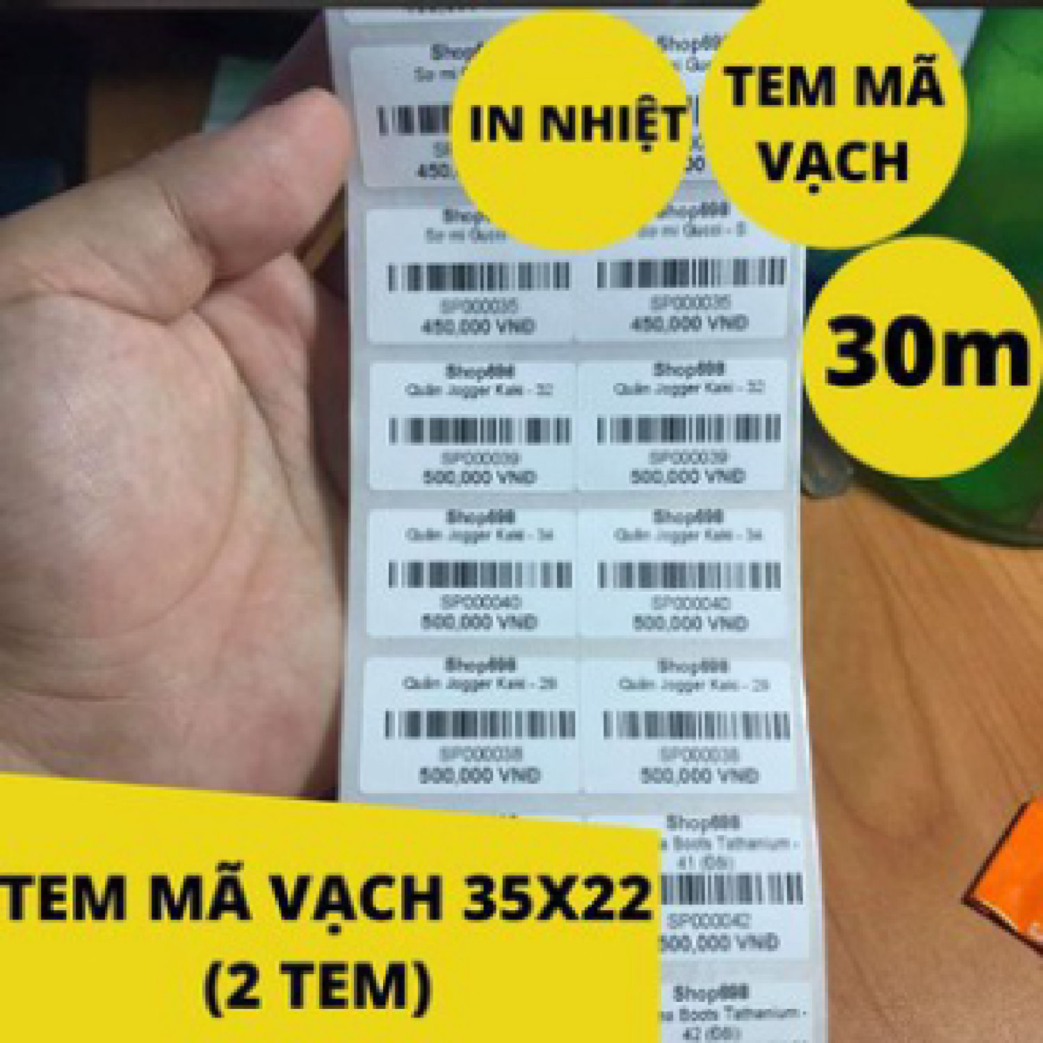 Giấy in mã vạch 2 tem ngang 35x22mm -decal nhiệt 2 tem 35x22 mm - 72x22 mm