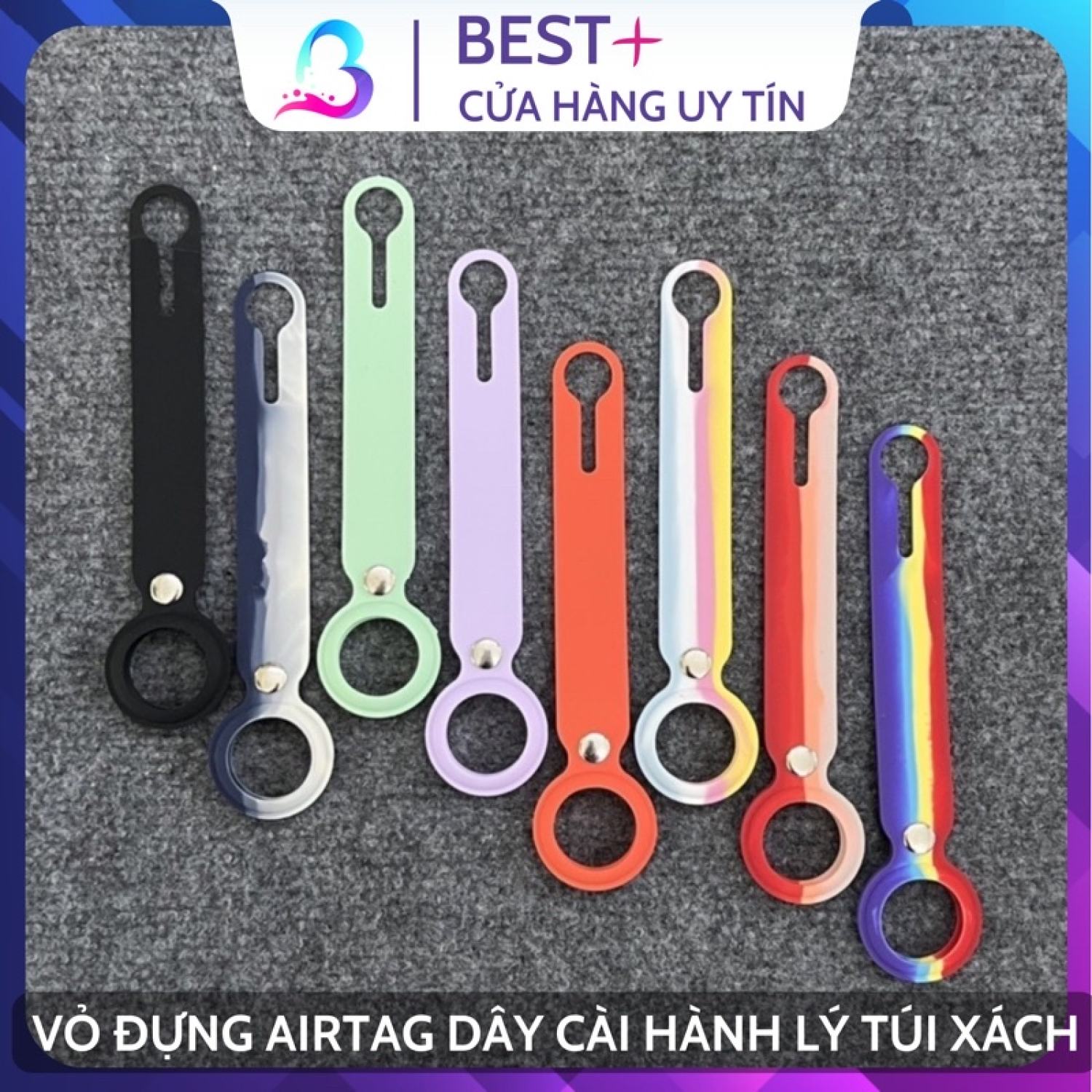 Dây gài hành lý airtag loop - chất liệu silicon mềm mịn siêu đẹp - vỏ bọc / case ốp bảo vệ apple airtag chống trầy