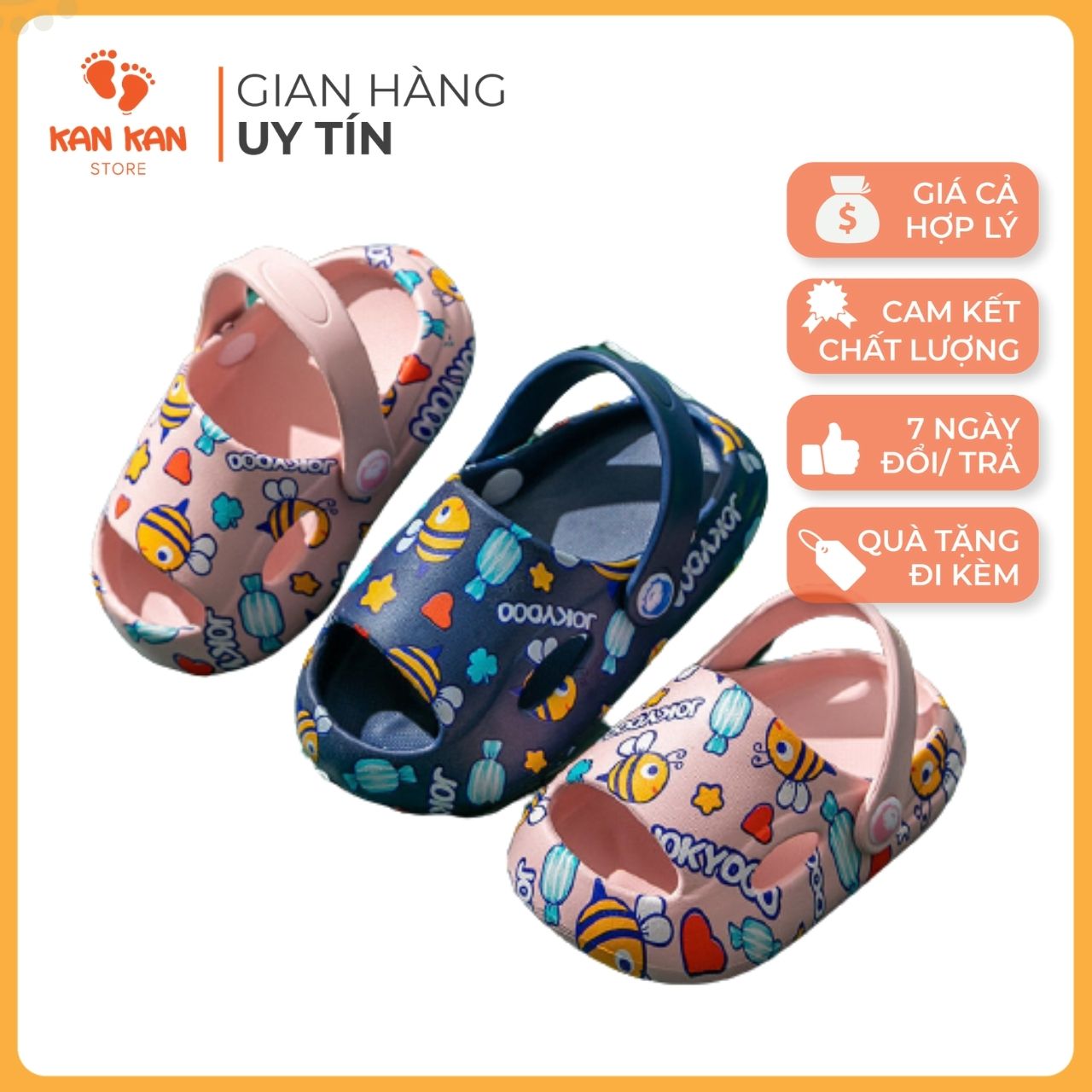 [Xả Kho 3 Ngày] Dép Sục Hở Mũi Cho Bé Trai Bé Gái KanKanStore022 Dép Cross Cheerfull Mario Có Quai Hậu Trẻ Em Cho bé từ 1-5 tuổi