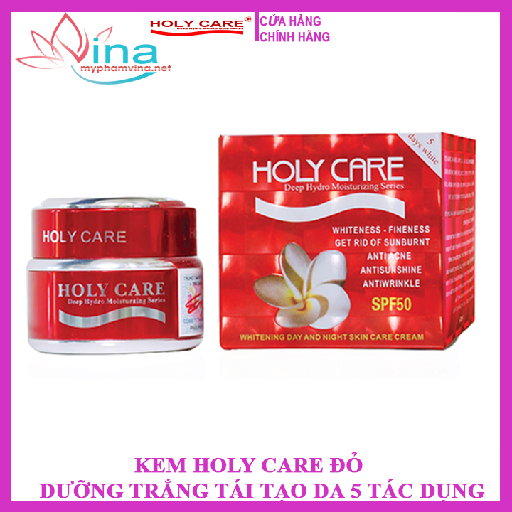 [HCM]Kem Holy Care dưỡng trắng da 5 trong 1 20gr (đỏ)