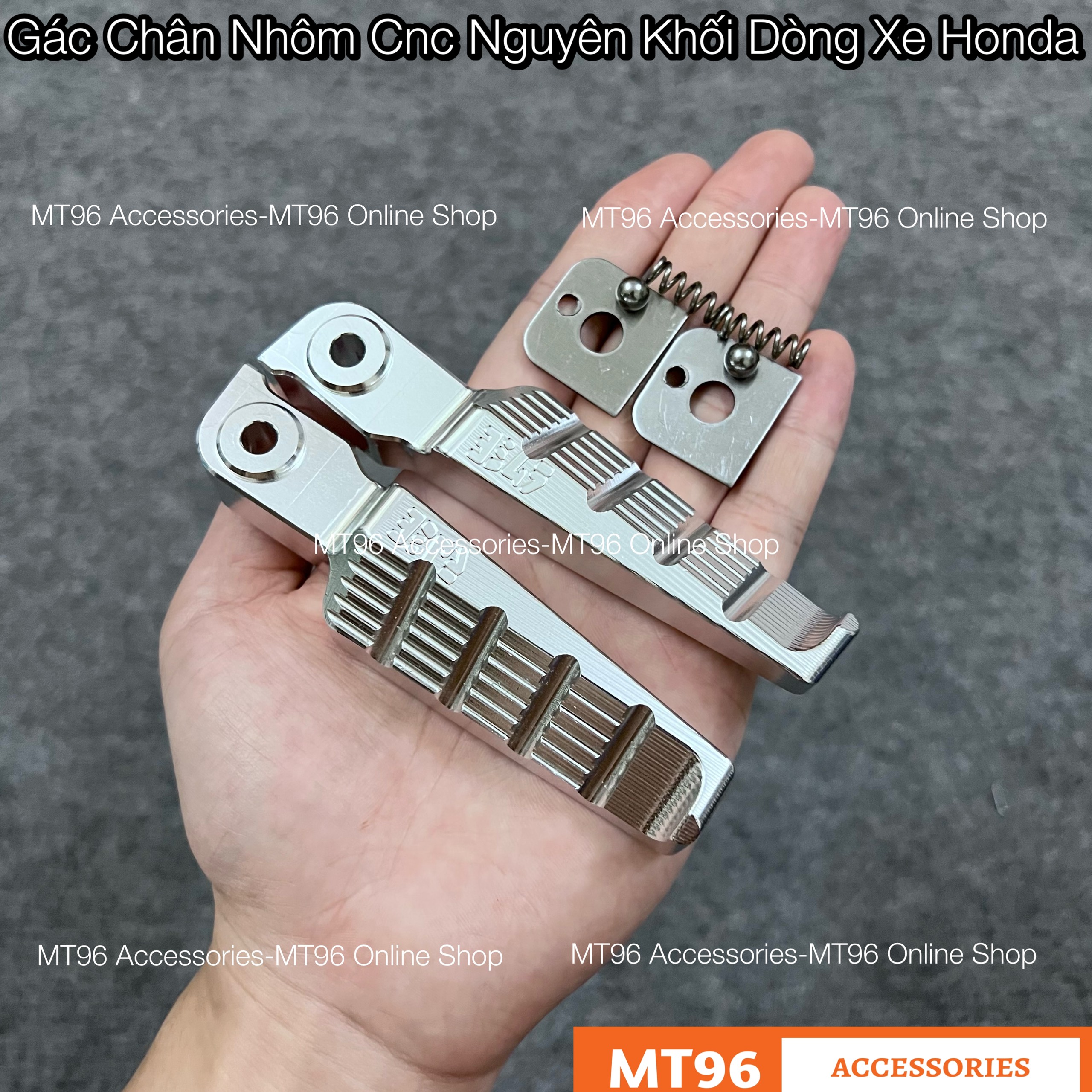 Cặp Gác Chân Nhôm Nguyên Khối Cho Dòng Xe Honda Wave Dream Future Vario Airblade