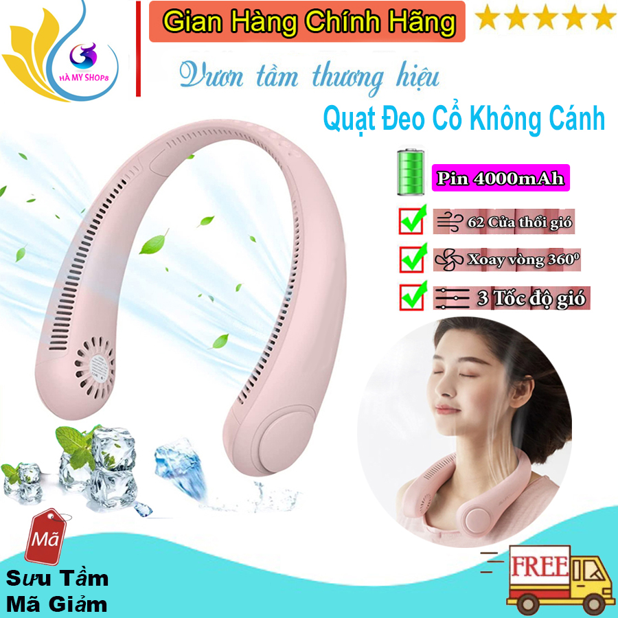 Quạt nhỏ đeo cổ không cánh, quạt sạc usb mini cầm tay giá rẻ,quạt tích điện siêu mát,quạt đeo cổ mini tích điện thông minh
