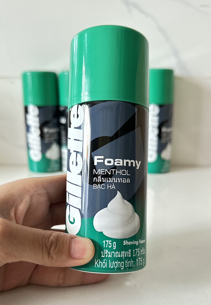 Bọt cạo râu gillette foamy menthol 175g hương bạc hà