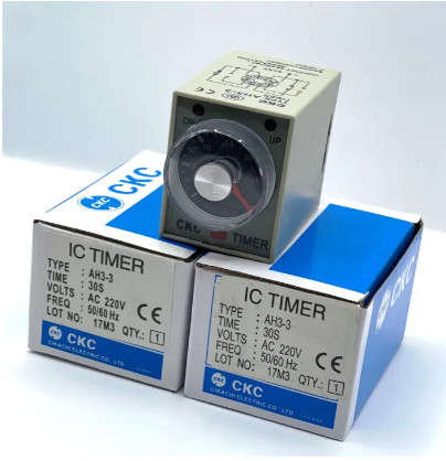 Rơle thời gian 220v CKC AH3-3 220V kèm đế, relay thời gian điện tử luân phiên, rơle thời gian, rơ le hẹn giờ, timer