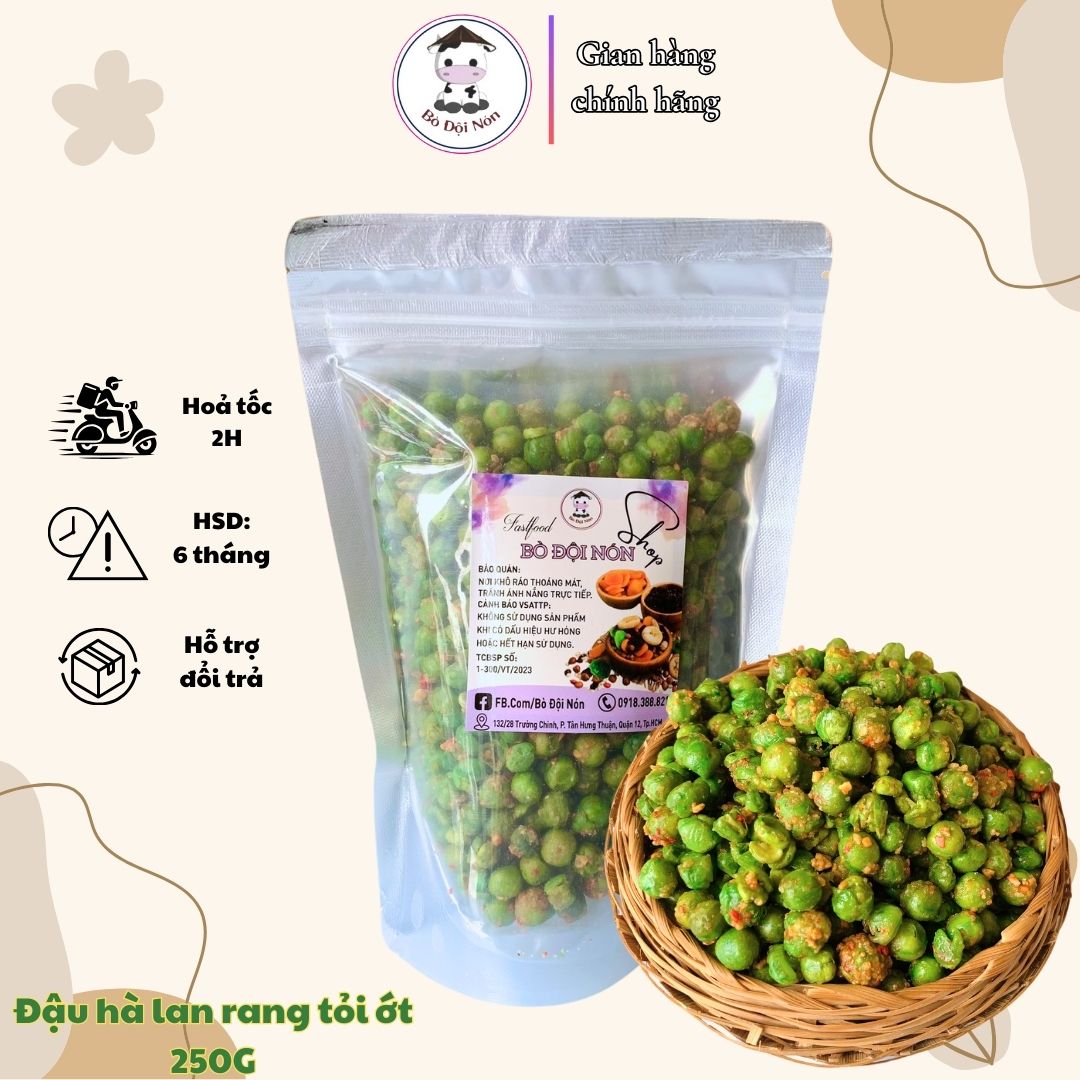 Đậu hà lan tỏi ớt 250g bò đội nón