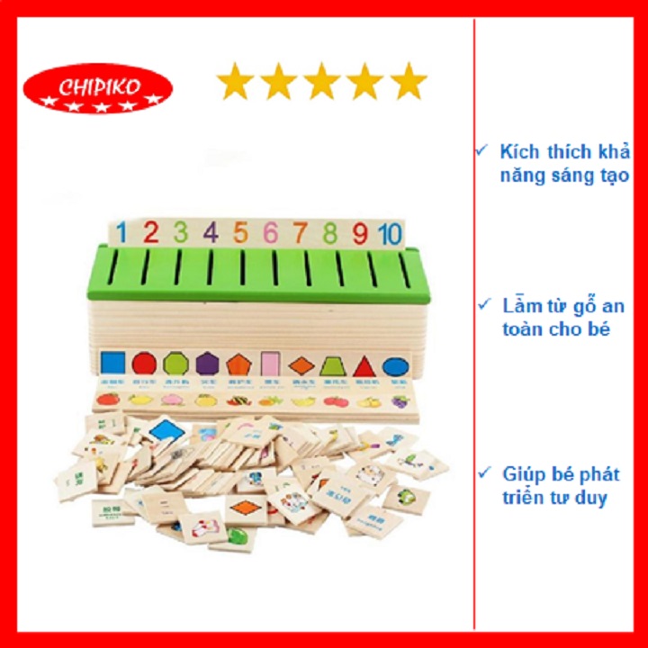 Bộ đồ chơi bằng gỗ thả hình theo chủ đề