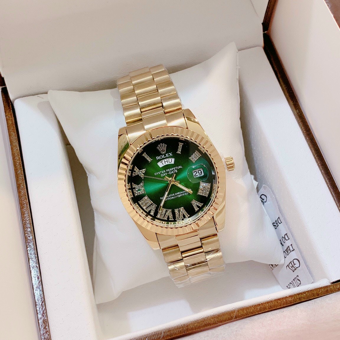 [HCM]Đồng Hồ Nam Hai Lịch Dây Thép Đúc Vàng Nhiều Màu 36mm