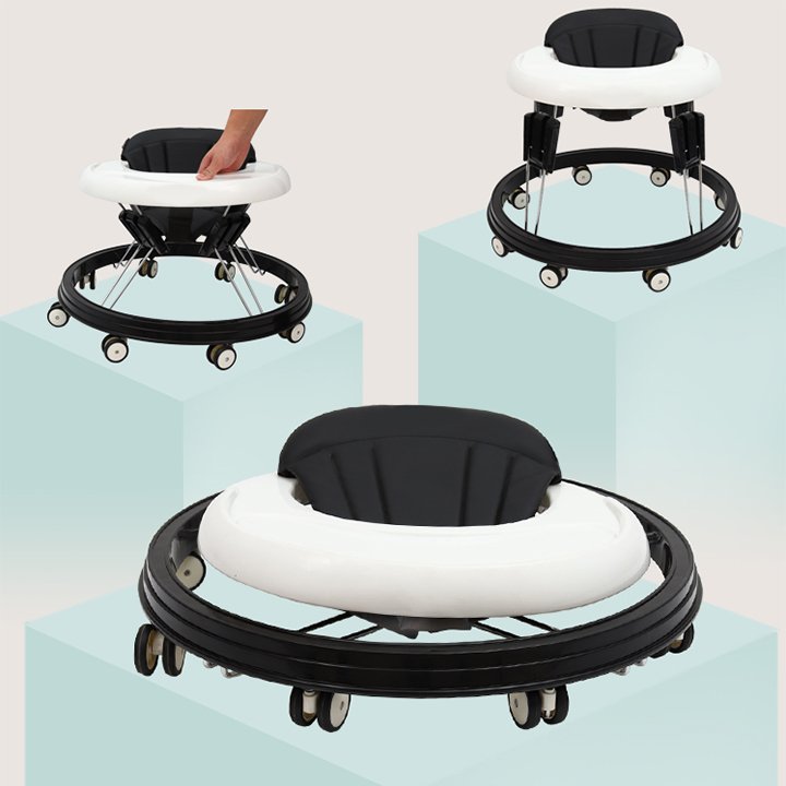 Xe Tập Đi Hình Tròn Cao Cấp Cho Bé Tích Hợp Khay Ăn Dặm Rộng Rãi, Bánh Xe Quay 360 Độ, Gấp Gọn Dễ Dàng