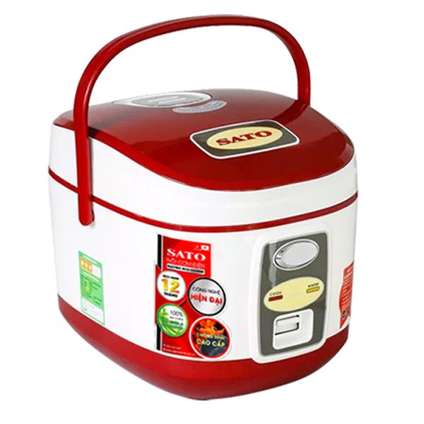 Nồi cơm điện cao cấp sato s18-87c 1.8l trắng đỏ