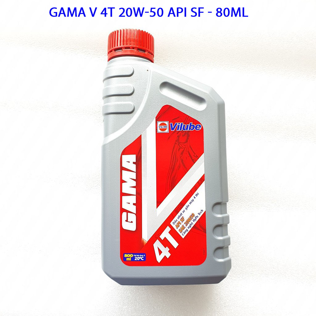 Nhớt xe số Gama V 4T 20W-50 API SF  JASO MA Gốc Khoáng - Phụ Gia - 80ml