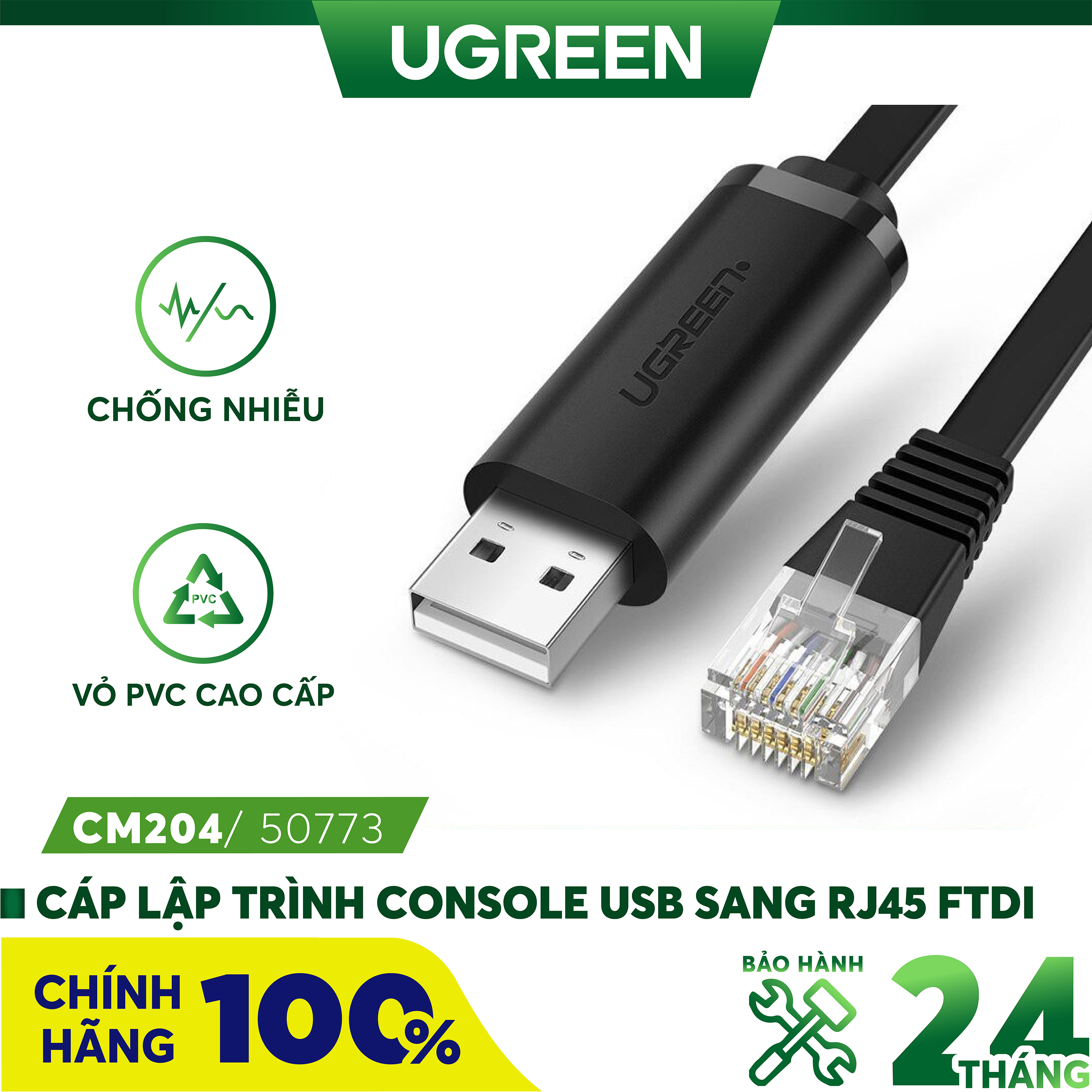 Cáp console usb sang rj45 cao cấp chính hãng ugreen 50773