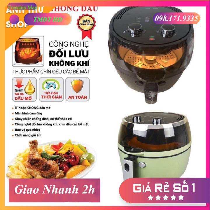 Nồi chiên không dầu 8l nineshield loại cơ kb-6001m